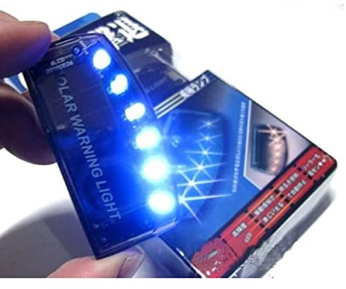 Bil fejk dummy larm LED ljusblå 6 LED varning solkraft simulerad säkerhet stöldskydd blinkande ljus bil inbrottslarm lampa
