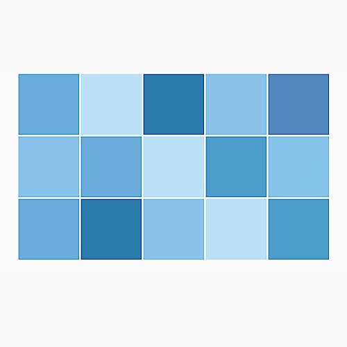 Ulticool Stickers Décoratifs pour Carreaux - Couleurs Bleu Clair - 15 x 15 cm - 15 pièces Stickers pour Carreaux - Dos Adhésif pour Mur de Salle de Bain - Cuisine - Carreaux Adhésifs