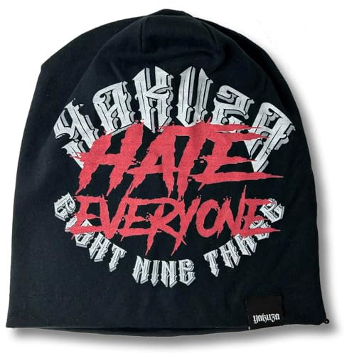 Yakuza Unisex Hate Beanie, Schwarz, Einheitsgröße