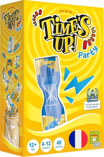 Asmodee - Time’S UP! Party avec Sablier Géant – Jeu de Société | Pour Adultes & Enfants dès 12 Ans - Ambiance & Devinettes – 4 à 12 Joueurs – Partie Rapide – en Français – Repos Production