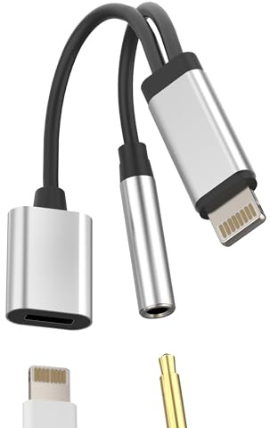 Adattatore da Lightning a Jack da 3,5 mm (2 in 1) cuffie per caricabatterie accessori per cuffie AUX per auto per iPad Mini per Apple per iPhone 14 13 12 11 Pro Max Dongle cavo convertitore di