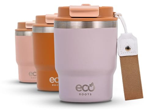 ECOROOTS Evergreen - Termo Café para Llevar 360 ml I Taza Térmica Antigoteo I Sin BPA I Vaso Térmico para Café I Acero Inoxidable I Travel Mug para Bebidas Frías y Calientes I Vaso Café (LILA LAVANDA)