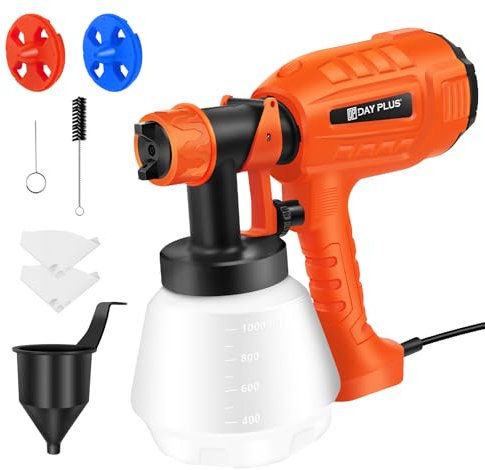 Advanced Electric Spray Gun - 550W Handheld Paint Sprayer with 3 Spray Patterns and 1000ml Detachable Container, Orange
