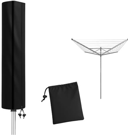 APOMOONS Housse Sechoir Parapluie Imperméable, Fermeture éclair et Cordon de Serrage, Housse Parasol 210D Oxford Coupe-Vent Housse Etendoir Parapluie à Linge 160x15x15cm