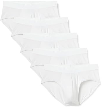 Amazon Essentials Slip en Tissu Modal Ultra Doux Homme, Lot de 5, Blanc, L