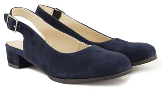Ulla popken damskor läderpumps, velourläder, dekorspänne, bredd H 838747