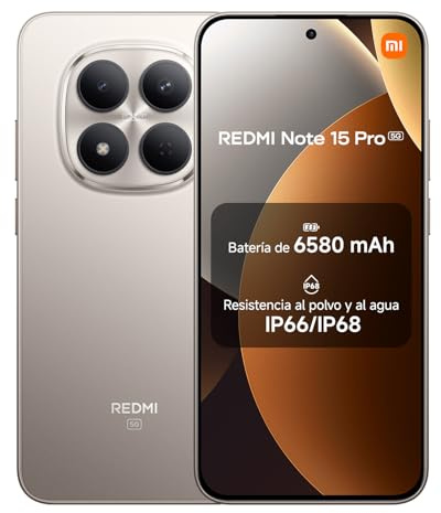 XIAOMI Redmi Note 15 Pro 5G, Smartphone 12+512 GB, Massive 6580mAh Battery, IP66/IP68, New 200MP Camera, 6.83 AMOLED Display, Titanium Color, Warranty 2 years, Charger Not Included