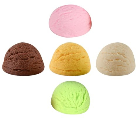 Boules de Crème Glacée Artificielles PVC 5 Pièces, Modèle Réaliste