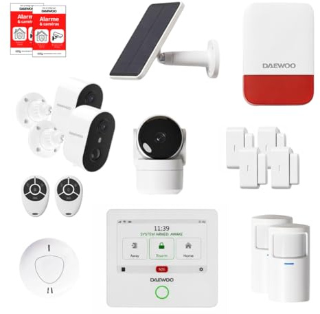 Pack de Alarma para casa Inteligente Touch Pro+ - Sistema de Seguridad sin suscripción con cámaras Interiores y Exteriores, Sirena Solar y Detector de Humo - Compatible con Alexa & Google Home