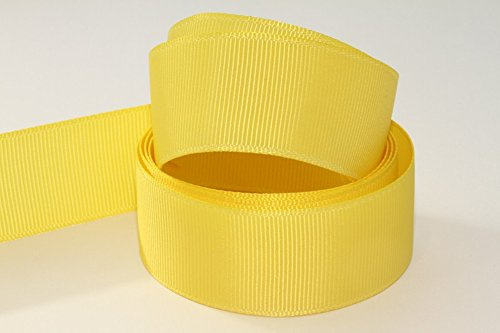 Yellow Grosgrain Ribbon 38mm Choose Colours (5 Meters) Double Sided for Gifts Wrap Sewing Party Decorations Events Dress Wedding Christmas Crafts Bows Car Floral Balloons DIY Bouquets, Cake More