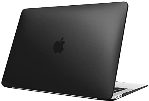 Fintie Hülle kompatibel mit MacBook Air 13 (2018-2020 Version) A2337(M1)/A2179/A1932, Ultradünne Hartschale Schutzhülle Snap Case, Schwarz(Matt)