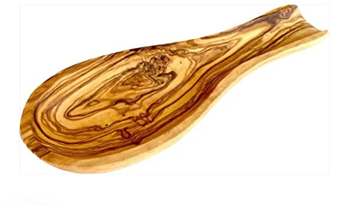 Cleminson Olive Wood Kitchen Spoon Rest, Hand-Carved, 23 x 9 cm, Made in Tunisia