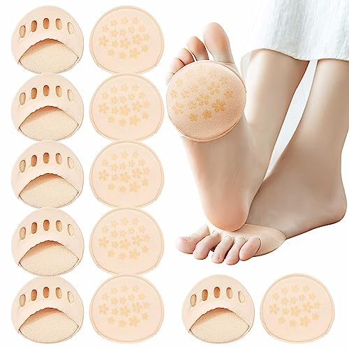 TAGVO 6Pares Antideslizantes Cojines de Antepié Almohadillas de Pie Mujer, Almohadillas el Antepié Talón Alto, Almohadillas Metatarsianas, Que Absorbe el Sudor Reutilizables, para dolor en el Antepié