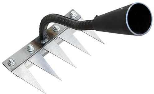 Ironrake The Heavy-Duty Iron Weeding Rake,1pc Iron Rake with 5 Metal Tines