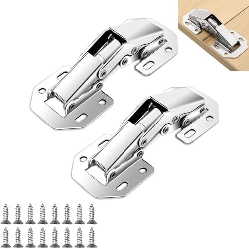 CTCEHL Aufschraubscharnier,2 Stück Schrankscharnier,Holztürscharnier,Aufschraubscharnierscharnier 90°,geeignet für Schranktüren,Holztüren,Holzlattentüren,Kleiderschränke,Spielzeugkisten