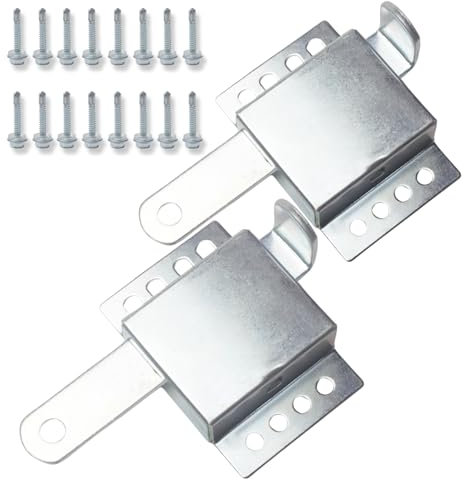 Renugaley Lot de 2 serrures intérieures robustes pour porte de garage, serrure latérale pour la plupart des portes de garage, serrure de sécurité supplémentaire en acier galvanisé, loquet coulissant