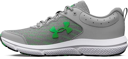 Under Armour Charged Assert 10 - Scarpe da corsa da uomo, (103) Mod Grigio/Mod Grigio/Schermo Verde, 10 X-Wide
