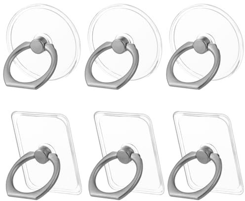 Teaaha - Anillo de soporte para teléfono móvil (rotación de 360°, transparente, compatible con teléfonos móviles, teléfonos inteligentes, tabletas