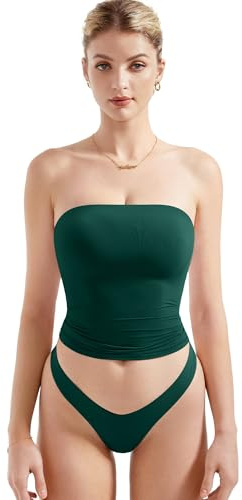 SUUKSESS Women Sexy Tube Top Summer Y2K Going Out Vest Double Lined Basic Tank Top