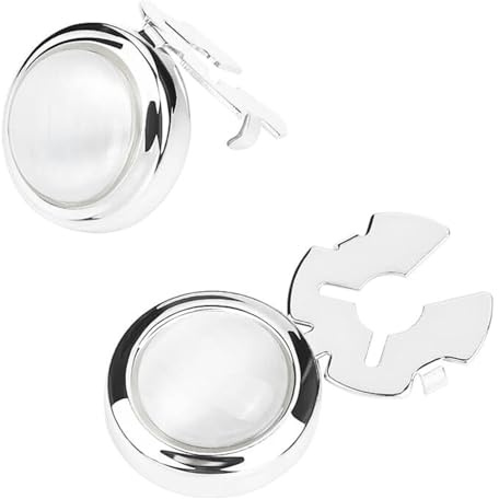 Cache Bouton de Chemise Homme | Couvre Boutons de Manchette | Boutons de Manchette pour Chemises Homme | Cadeau Mariage Affaires en Acier inoxydable | Manchette Chemise Gris Argenté