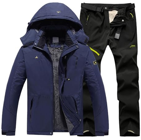 Sous Vetement Chaud, Combinaison De Ski Pour Homme - Coupe-Vent Combinaisons De Ski - Chaud D'hiver Combinaison De Neige - Imperméables Vestes De Ski Et Pantalons Longs - Veste Et Pantalon De Neige