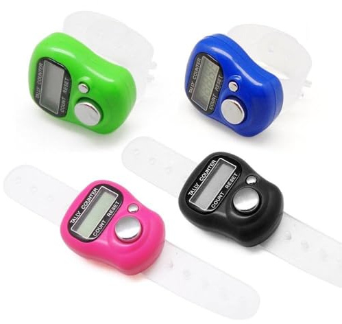 Electronic Finger Counter with Knitting Positioning Mark Buckle, Hand Tally Counter Tally Lap Counter, Suitable for Weaving and Sports (Green)