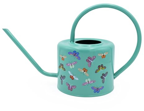 Robert Frederick Indoor Watering Can – Butterfly Design – 1.2L Galvanised Steel Watering Can for Houseplants – Gardening Gift