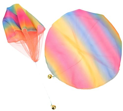 CIYODO 2pcs Throw Parachute Toys for Children with String, Outdoor Flying Parachutes Made of Cloth and Screen Cloth, Keeps Kids Active and Improves Manipulation Ability, for Outdoor Play