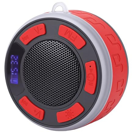 MENDUNER Altoparlante da Doccia 5.1 IPX6 Impermeabile | Illuminazione Ambientale RGB, Ventosa Rimovibile, Orologio LED e Display Batteria, Microfono HD per Chiamate Chiare, Stereo HD 360, 3-10 Ore