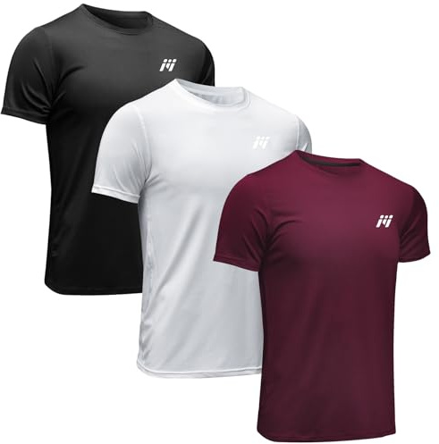 MEETWEE T-Shirt de Sport Homme, Baselayer Manches Courtes Maillot Running Tee Shirt Vetement de Fitness Gym Pack de 1/2/3 pièces