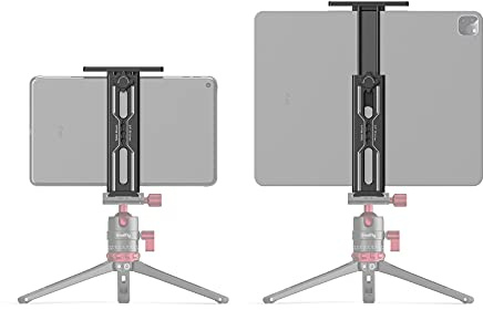 SMALLRIG Metallhalter für iPad-Stativmontageadapter mit 2 Kaltschuh, 1/4-Zoll-Schraube, Platte für Acra, für iPad mini Air Pro Surface Pro (7,9 Zoll bis 12,9 Zoll), Universal-Tablet-Klemme - 2930
