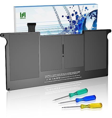 HASESS A1465 Akku Ersatz für MacBook Air 11 Zoll A1370 A1406 A1465 A1495 Akku Mitte 2011 2012 2013 Anfang 2014 und 2015 Version 7,6 V / 39 Wh - 12 Monate Garantie