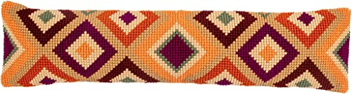 Vervaco Kreuzstich Stickpackungen Dekorative Zugluftstopper Vorgedruckt Kissen Kelim-Motive DIY Set Kreativ Set Für Erwachsene ca. 80 x 20 cm Bastelset Handwerker Haus Dekoration