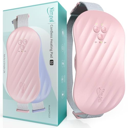 Cuscinetto riscaldante portatile Slimpal, cuscinetto riscaldante elettrico senza fili, cuscinetto termico ricaricabile portatile, ideale come regalo per lei, per donne e mogli.Rosa