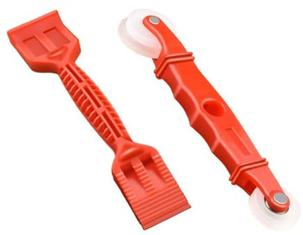 Juego de 2 prácticas herramientas de laminación de pantalla, pala de acristalamiento, rodillo estriado, herramienta de instalación de ventanas, mejora el rendimiento del sellado