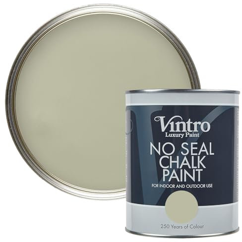 Vintro Paint | Green No Seal Chalk Paint | Interior & Exterior Use | Furniture | Walls | Wood | Metal | 1 Litre (Symphony Green)