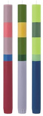 REMEMBER Stabkerzen 3er Set Milano 26cm hoch aus veganem Stearinwachs