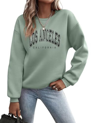 Cuptacc Sweatshirt Dam Tröja Elegant Rundhals Färgblock Dam Toppar Locker Långärmad T-Shirt med fickor, L