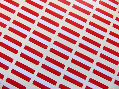 Kleine Mini-Aufkleber, 20 x 12 mm, Österreich, Länderflagge, 64 Stück
