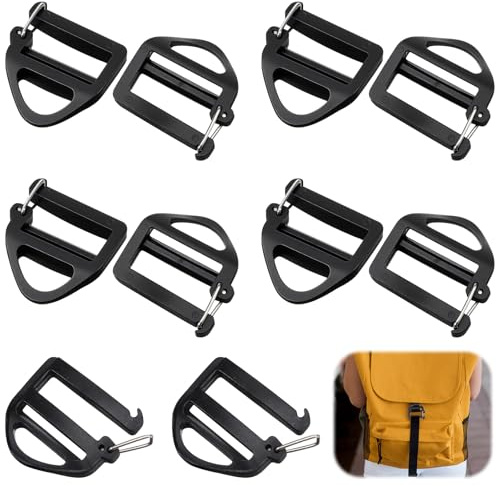 HaiFafafaing 10pcs Buckles Plastic Buckle Clip Rucksack Clips Ladder Lock Buckles Tri-Glide Slide Buckle Replacement For 1-inch width Straps Adjuster Belt Backpacks Strap Clip