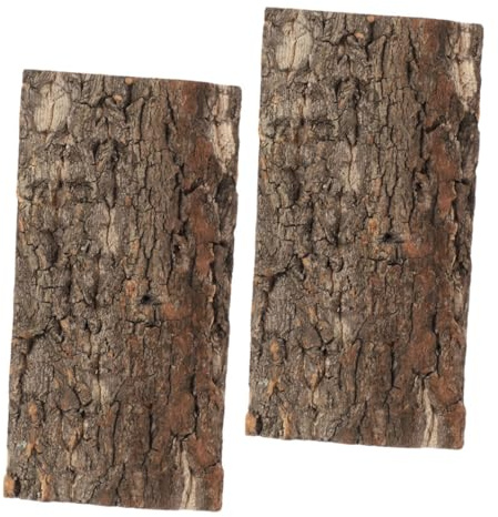 DECOMELODY 2 Stück Korkrinde Reptilien Terrarium Dekoration Naturgetreu Modellierte Aquarium Rinde 10x20cm Unebene Oberfläche Kletterfläche für Amphibien und Schildkröten