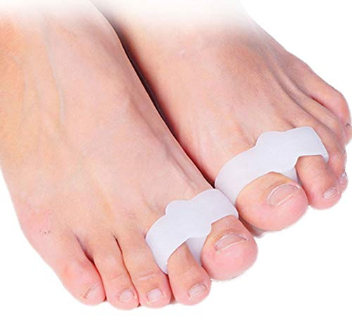 PEDIMEND Silicone Gel Toe Separators with 2 Loops (1PAIR - 2PCS) - Provide Pain Relief from Bunions and Overlapping Toes - Reduce the Risk of Calluses and Corns - UNISEX - Foot Care