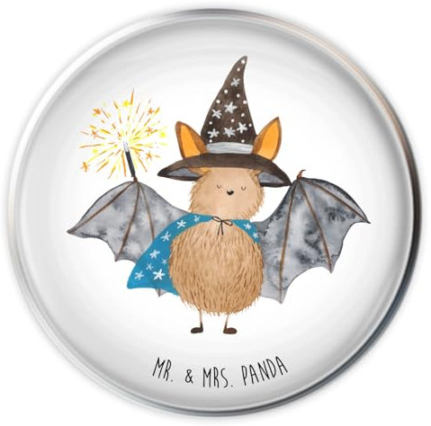 Mr. & Mrs. Panda Ablaufgarnitur Fledermaus Zauberer - Geschenk, Frauen, Waschbecken Stopfen, Stöpsel, Magier, Fledermäuse, Lustige Sprüche, Abfluss, Waschtisch Verschluss, Reinsteigern