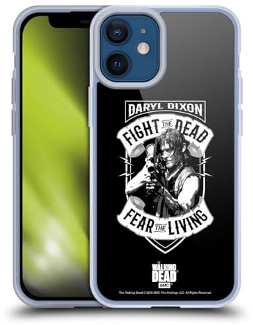 Head Case Designs Officially Licensed AMC The Walking Dead RPG Black White Daryl Dixon Biker Art Gel Case [Military Grade Protection] Compatible with Apple iPhone 12 Mini and Compatible with MagSafe