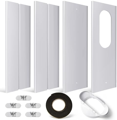 YoleShy Portable Air Conditioner Window Kit with Coupler Adjustable Window Seal for AC Unit, Sliding AC Vent Kit for Exhaust Hose, Universal for Ducting with 5.9 Inches Diameter