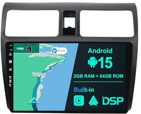 JOYX Android 12 IPS bilradio för Suzuki Swift (2005–2016) - 2G + 32G - trådlös CarPlay + Android Auto - GRATIS kamera - DAB snabbstartsratt DSP 4G WIFI Bluewooth delad skärm - 10,1 tum 2 Din