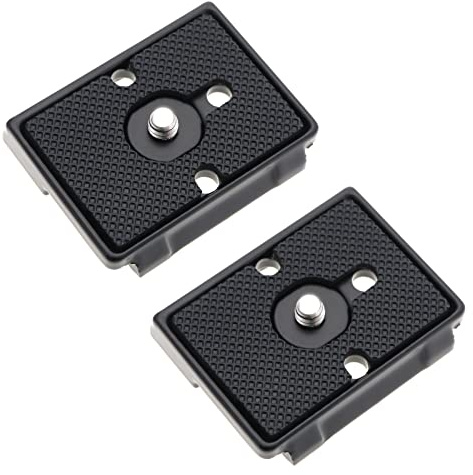 Be In Your Mind 2Pcs Piastra a sgancio rapido con 1/4 '' Srew Compatibile con Manfrotto 200PL 128RC 141RC 222 352RC 460MG Lega di Alluminio Montaggio a treppiede a sgancio rapido Nero