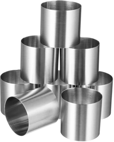 Yardwe 8 Pcs Stainless Steel Mini Cake Rings, 1.96 Inch Round Mousse Circle Molds for Baking Cheesecake, Desserts, and Puddings