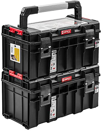 Premium Werkzeugkasten – 2er SET Werkzeugkoffer 45 x 26 x 23,5cm - Werkzeugbox mit starkem Verschluss leer Werkzeugkiste