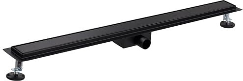 Canaleta de Ducha Italiana Reversible 90 cm | Una Cara Negro Mate Vista y Otra para Alicatar | Instalación a Ras de Suelo | Diseño Elegante y Funcional | NOYON & THIEBAULT